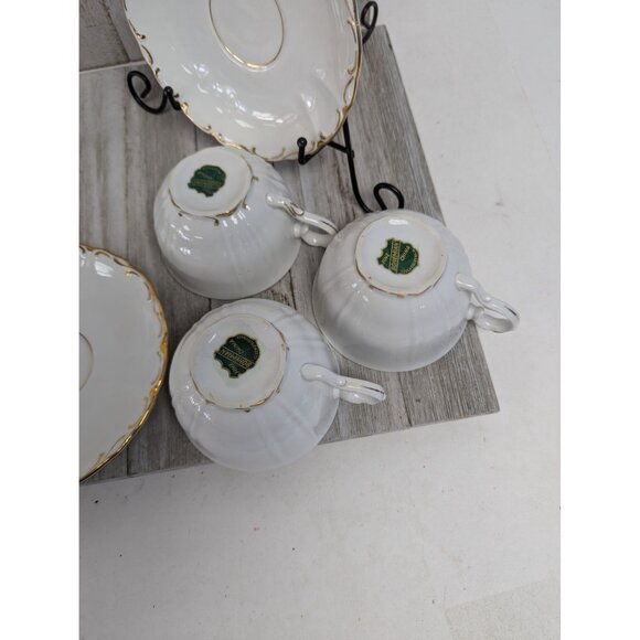 Vintage BOHEMIAN Fine China Set of 3 Mugs Saucers Czechoslovakia BOH53 - Picture 4 of 7